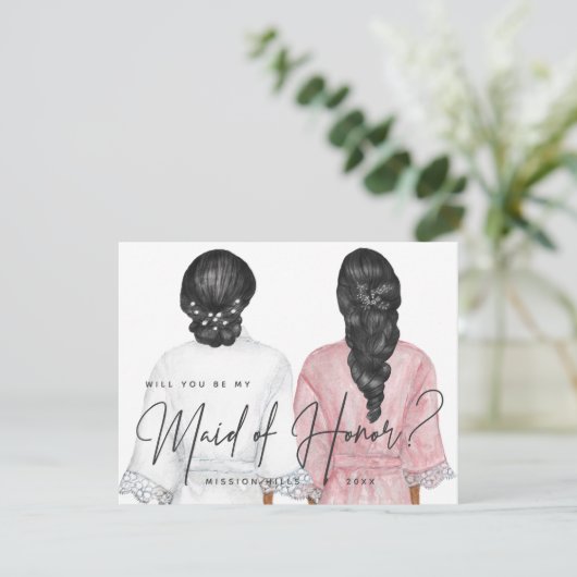 Werden Sie meine Trauzeugin sein? Mädchen in Robes Einladung (Stehend Vorderseite)