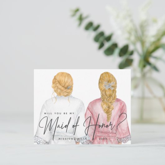 Werden Sie meine Trauzeugin sein? Mädchen in Robes Einladung (Stehend Vorderseite)