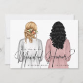 Werden Sie meine Trauzeugin sein? Mädchen in Robes Einladung (Vorderseite)