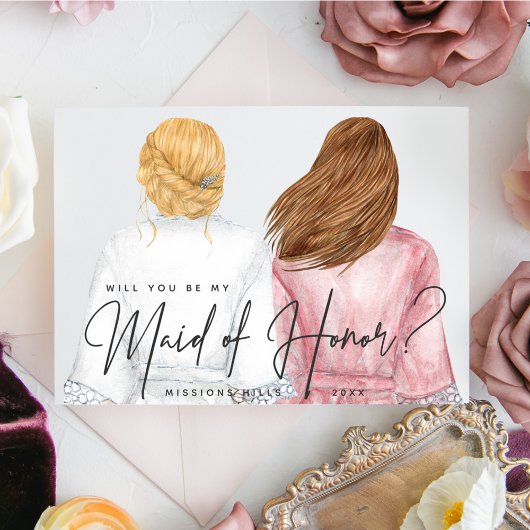 Werden Sie meine Trauzeugin sein? Mädchen in Robes Einladung