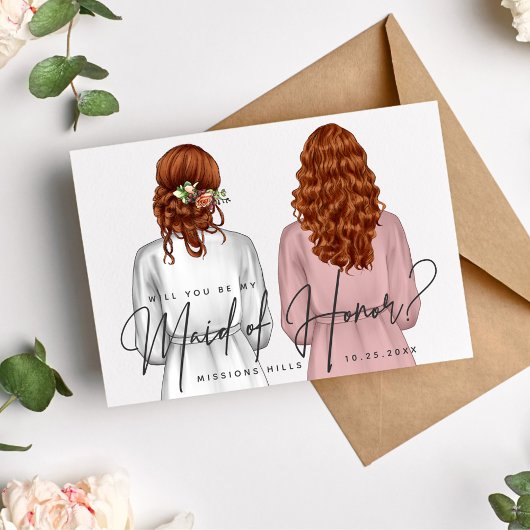 Werden Sie meine Trauzeugin sein? Mädchen in Robes Einladung
