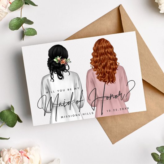Werden Sie meine Trauzeugin sein? Mädchen in Robes Einladung