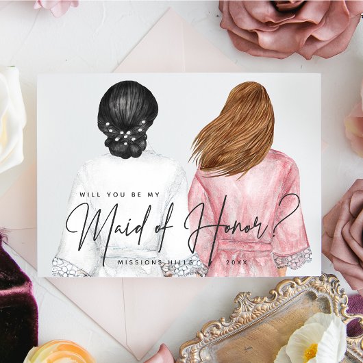 Werden Sie meine Trauzeugin sein? Mädchen in Robes Einladung