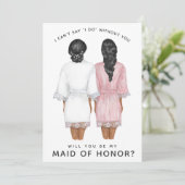 Werden Sie meine Trauzeugin sein? Mädchen in Robes Einladung (Stehend Vorderseite)