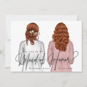 Werden Sie meine Trauzeugin sein? Mädchen in Robes Einladung (Vorderseite)