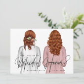 Werden Sie meine Trauzeugin sein? Mädchen in Robes Einladung (Stehend Vorderseite)