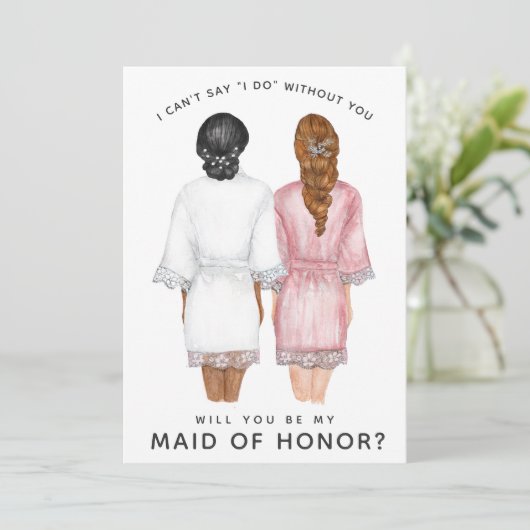 Werden Sie meine Trauzeugin sein? Mädchen in Robes Einladung (Stehend Vorderseite)