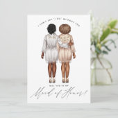 Werden Sie meine Trauzeugin sein? Mädchen in Robes Einladung (Stehend Vorderseite)