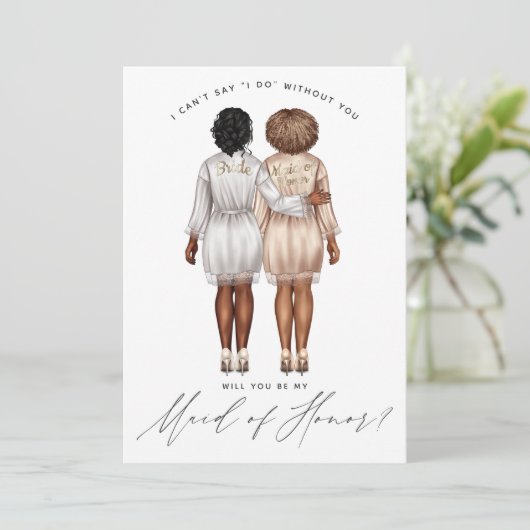 Werden Sie meine Trauzeugin sein? Mädchen in Robes Einladung (Stehend Vorderseite)