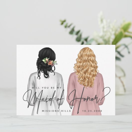 Werden Sie meine Trauzeugin sein? Mädchen in Robes Einladung (Stehend Vorderseite)