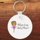 Werden Sie meine Trauzeugin sein? (Mädchen) Schlüsselanhänger (Vorderseite)