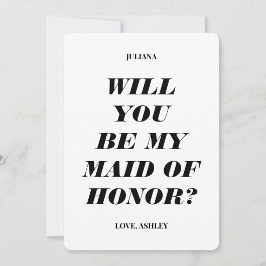 Werden Sie meine Trauzeugin sein? Moderner Text Ei Einladung (Vorderseite)