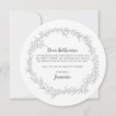 Werden Sie meine Trauzeugin sein Modernes Botanisc Einladung (Rückseite)