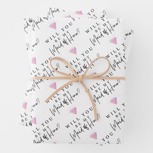 Werden Sie meine Trauzeugin sein, Papierblätter zu Geschenkpapier Set (Beispiel)