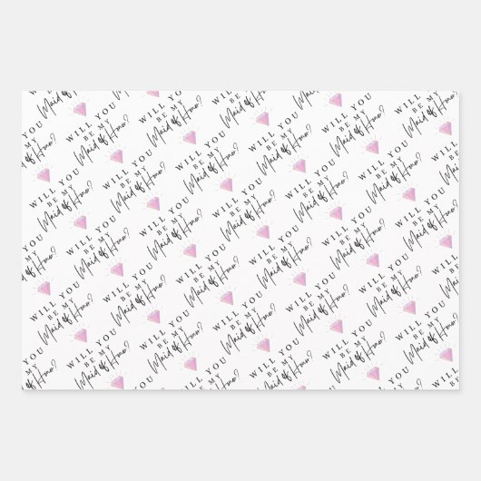 Werden Sie meine Trauzeugin sein, Papierblätter zu Geschenkpapier Set (Vorderseite)