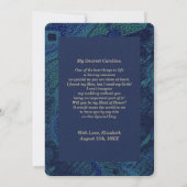 Werden Sie meine Trauzeugin sein? Peacock Feather Einladung (Rückseite)