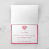 Werden Sie meine Trauzeugin sein? Rosa Herzkarte Einladung (Innenseite)