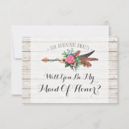Werden Sie meine Trauzeugin sein? Rustic Boho Wedd Einladung