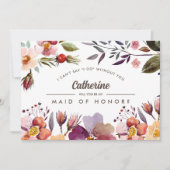 Werden Sie meine Trauzeugin sein? Rustikale Blume Einladung (Vorderseite)