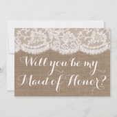 Werden Sie meine Trauzeugin sein? Rustikales Burla Einladung (Vorderseite)
