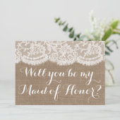 Werden Sie meine Trauzeugin sein? Rustikales Burla Einladung (Stehend Vorderseite)