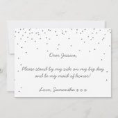 Werden Sie meine Trauzeugin sein? Silver Confetti Einladung (Rückseite)