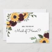 Werden Sie meine Trauzeugin sein Sonnenblumenvorsc Einladung (Vorderseite)