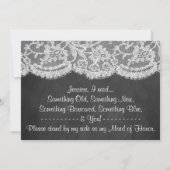 Werden Sie meine Trauzeugin sein? Tafel und Tafel Einladung (Rückseite)