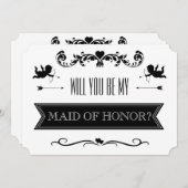 Werden Sie meine Trauzeugin sein? Typografie Einladung (Vorne/Hinten)