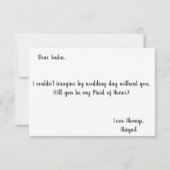 Werden Sie meine Trauzeugin sein| Vorschlag Einladung (Rückseite)