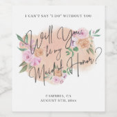 Werden Sie meine Trauzeugin sein? Weinetikett (Einzelnes Label)