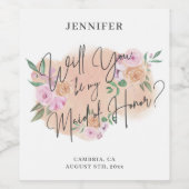 Werden Sie meine Trauzeugin sein? Weinetikett (Einzelnes Label)