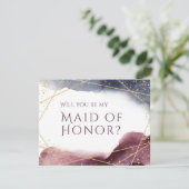 Werden Sie meine Trauzeugin Wasserfarbengeometrisc Einladung (Stehend Vorderseite)