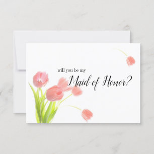 Werden Sie meine Trauzeugin weich rosa Tulpen sein