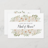 Werden Sie meine Trauzeugin Weiße Blütenelegante s (Vorne/Hinten)