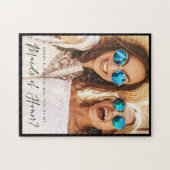 Werden Sie meine Trauzeuginnen sein? Trendy Script Puzzle (Horizontal)