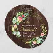 Werden Sie meine überlebenden rustikalen Rose sein Einladung (Vorne/Hinten)