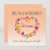 Werden Sie meine überseeischen Blume sein Herzkran Einladung (Vorne/Hinten)