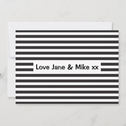 Werden Sie meine Usher Mustache Black Stripes sein Einladung (Rückseite)