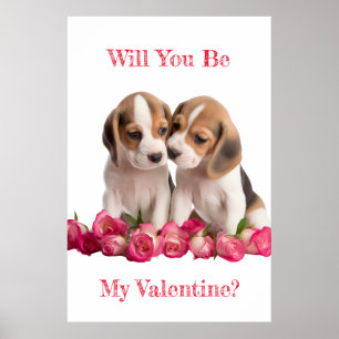 Werden Sie meine Valentine-Beagle sein, die Poster