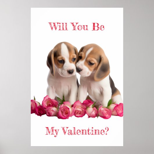 Werden Sie meine Valentine-Beagle sein, die Poster (Vorne)
