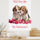 Werden Sie meine Valentine-Beagle sein, die Poster (Küche)