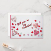 Werden Sie meine Valentine-Flachkarte sein? Karte (Vorderseite/Rückseite Beispiel)