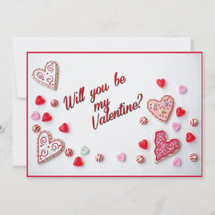 Werden Sie meine Valentine-Flachkarte sein? Karte