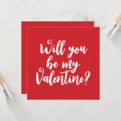 Werden Sie meine Valentine, moderne rote Skripters Karte (Vorderseite/Rückseite Beispiel)