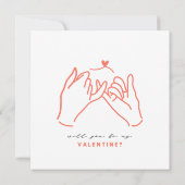 Werden Sie meine Valentine Pinkie Promise Card sei Einladung (Rückseite)