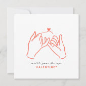 Werden Sie meine Valentine Pinkie Promise Card sei Einladung (Vorderseite)