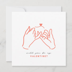 Werden Sie meine Valentine Pinkie Promise Card sei Einladung