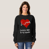 Werden Sie meine Valentine Red Liebe Heart Black Sweatshirt (Vorne ganz)