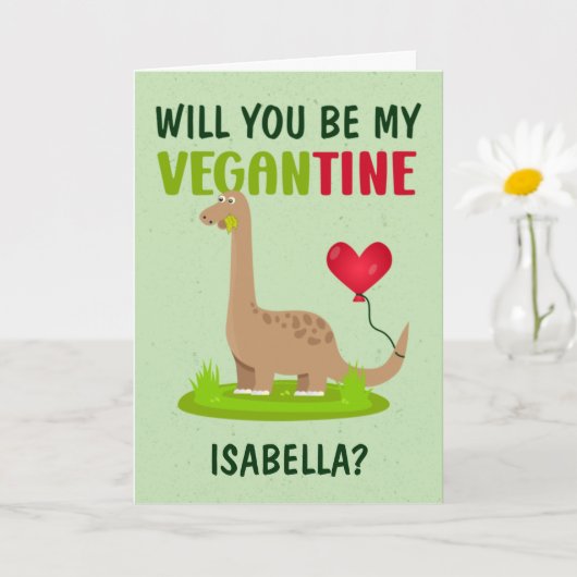 Werden Sie meine Vegantine, die Valentinenkarte? Karte (Kleine Pflanze)